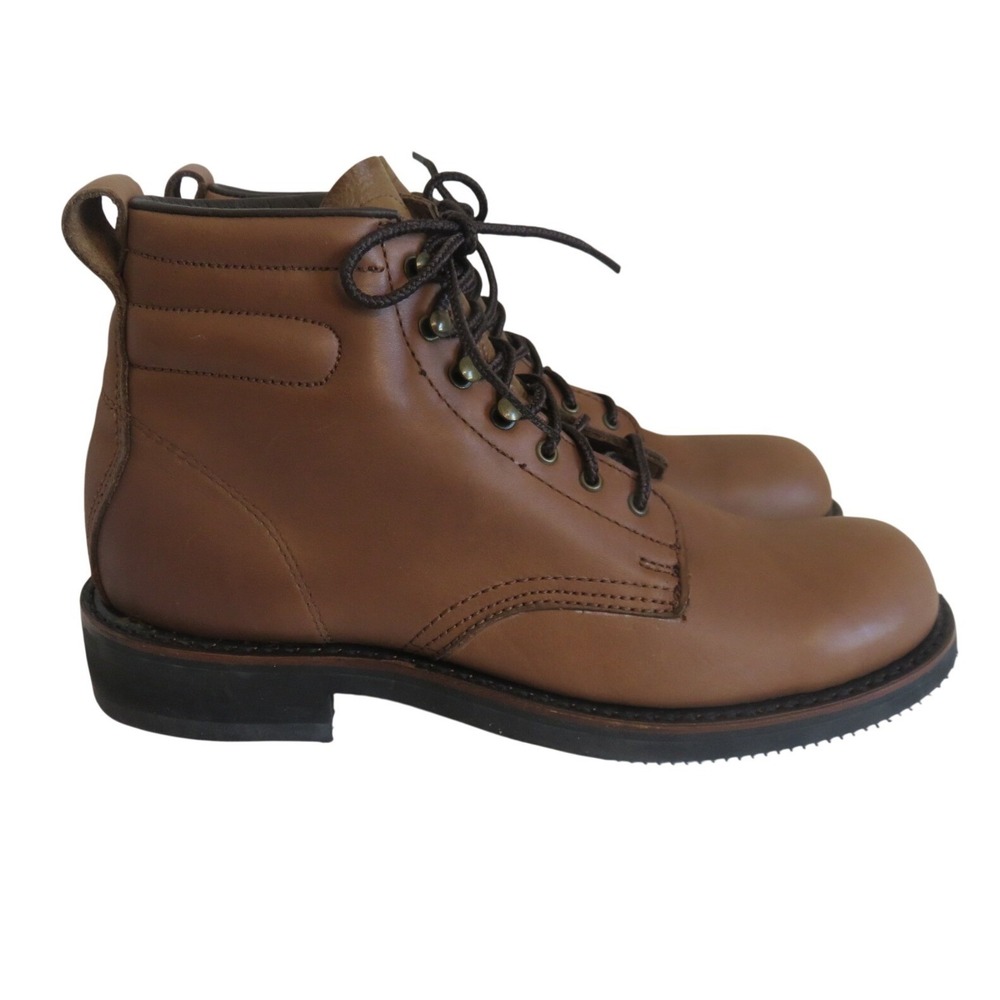 Foot-So-Port Mens Tan Leather Lace‎ Up Ankle Boots 8.5 B 503 303 USA Made